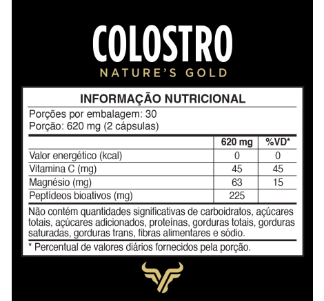 Super Colostro Peptídeos Bioativos, Magnésio e Vitamina C (60 cápsulas)