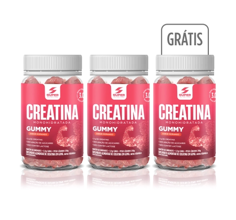 Super Gummy Creatina Monohidratada Sabor Morango 210g 60 gomas