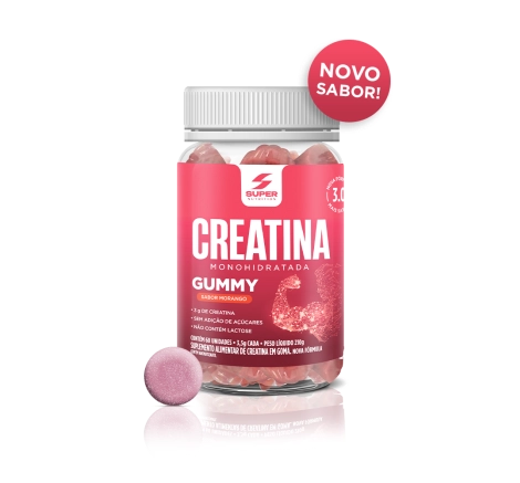 Super Gummy Creatina Monohidratada Sabor Morango 210g 60 gomas