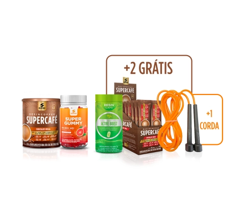 Compre 2, Leve 4 Produtos + Corda: Supercafé Chocolate Belga + Gummy Moro
