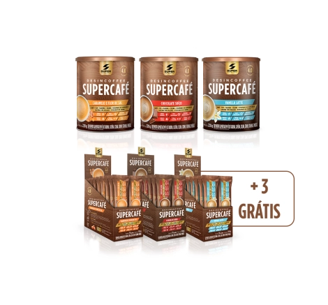 Compre 3 Latas, Ganhe 3 Caixas do Stick Desincoffee Supercafé (14 unidades)