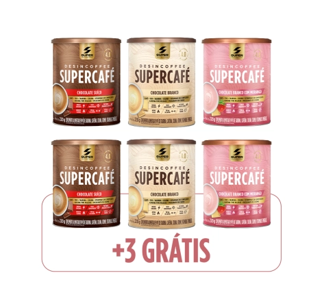 Compre 3, Leve 6: Supercafé Chocolate Suíço + Chocolate Branco + Morango