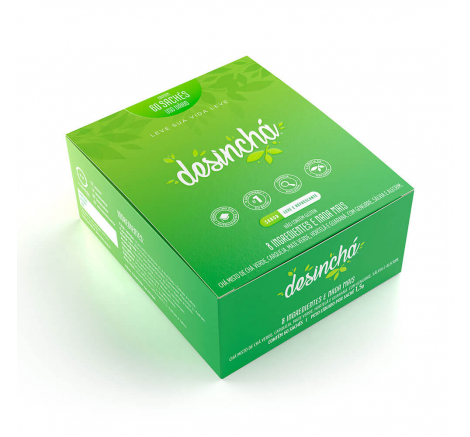 Exterior da caixa do Desinchá original 60 Dias 60 sachês