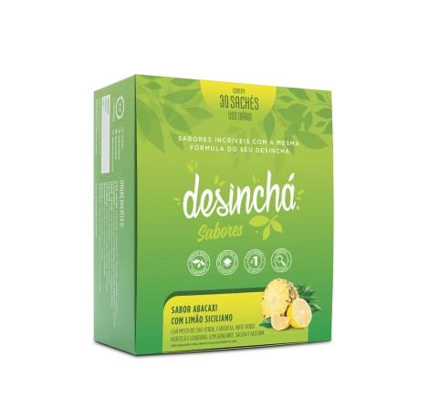 Desinchá Abacaxi com Limão + Apple Cider (30 sachês) + Brinde