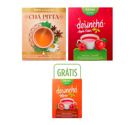 Desinchá Ayurveda Pitta + Apple Cider (30 sachês) + Brinde