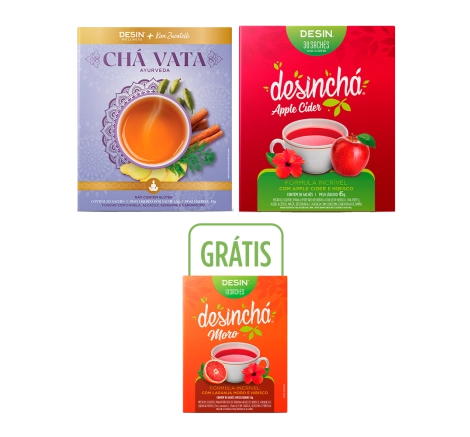 Desinchá Ayurveda Vata + Apple Cider (30 sachês) + Brinde