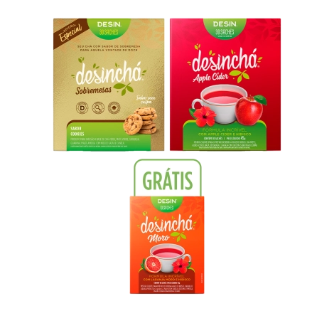 Desinchá Sabor Cookies + Apple Cider (30 sachês) + Brinde