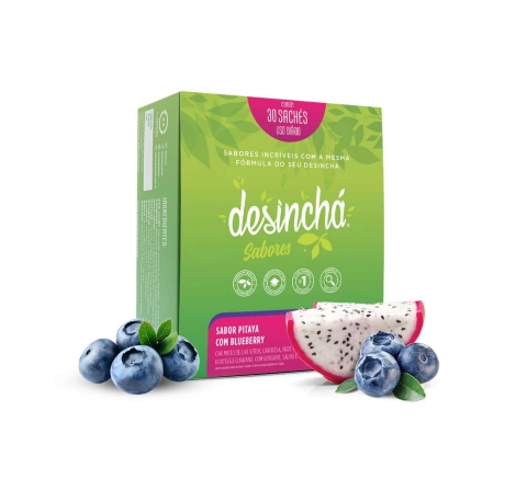 Embalagem Chá desinchá de Pitaya com Blueberry