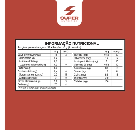 Tabela Nutricional Stick Desincoffee Supercafé Cinnamon Roll