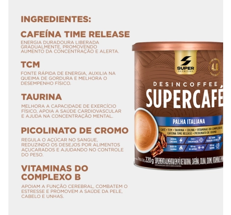 ingredientes Desincoffee Supercafé Palha Italiana
