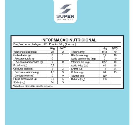 Tabela do Desincoffee Supercafé Vanilla Latte 220g