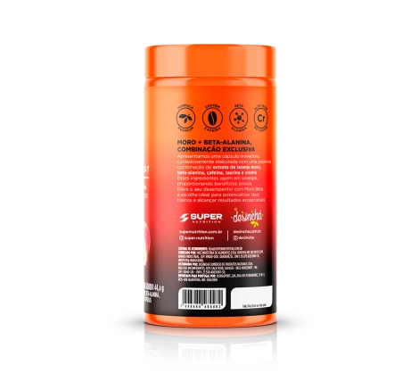 Super Moro Beta (60 cápsulas) Beta-alanina, Laranja Moro e Cafeína