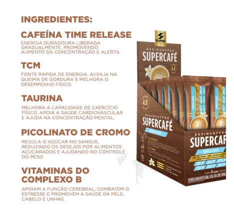 Ingredientes stick supercafé Desincoffee Vanilla Latte 10g