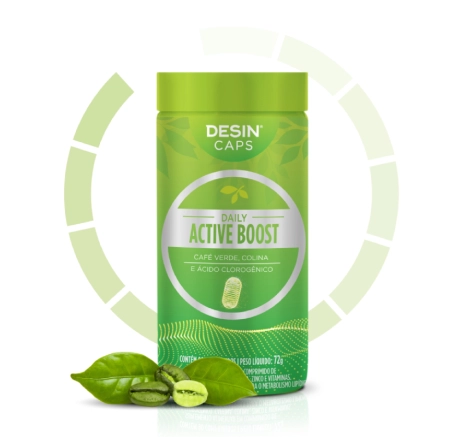 Active Boost da Desin Caps com café verde