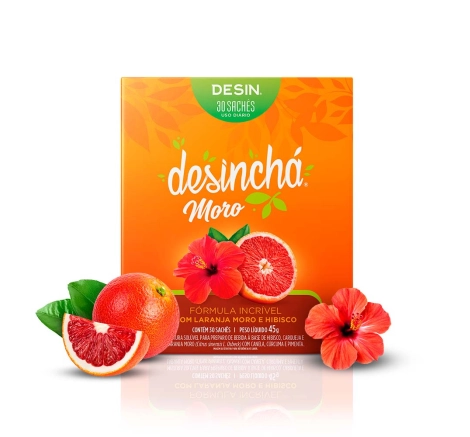 Foto ilustrativa do produto Desinchá moro em chá desinchar com a laranja e a flor de hibisco