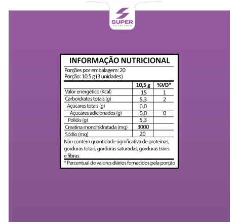 Super Gummy Creatina Sabor Amora (60 gomas)