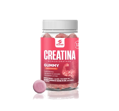 Super Gummy Creatina Sabor Morango (60 gomas)