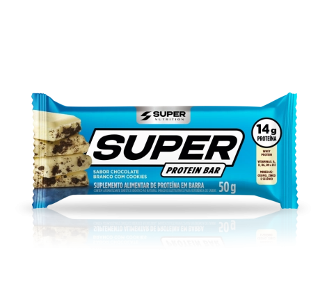 Super Protein Bar Barrinha Chocolate Branco com Cookies 50g