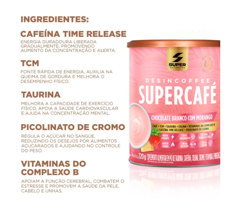 Supercafé - Compre 01 Chocolate Branco com Morango + 01 Baunilha c/ Avelã