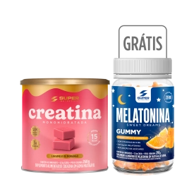 Compre 01 Caramelo de Creatina sabor Morango, Ganhe 01 Melatonina Gummy