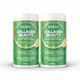 Frascos de Desin Collagen Beauty Sabor Limonada Com Chá Verde e Gengibre.